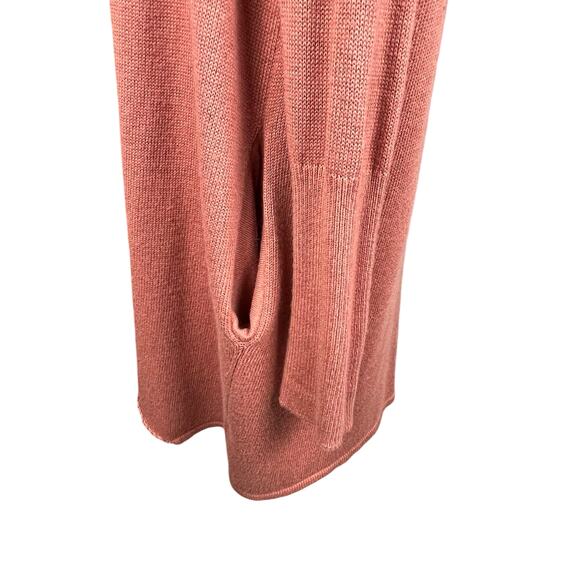 LEITH Womens Medium Pink Cardigan Shawl Collar Soft Long Open‎ Front Pockets - Picture 6 of 10